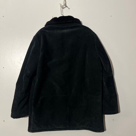 Jones New York‎ Black Suede Leather Faux Fur Coat Jacket Women’s Size Large - Picture 5 of 7